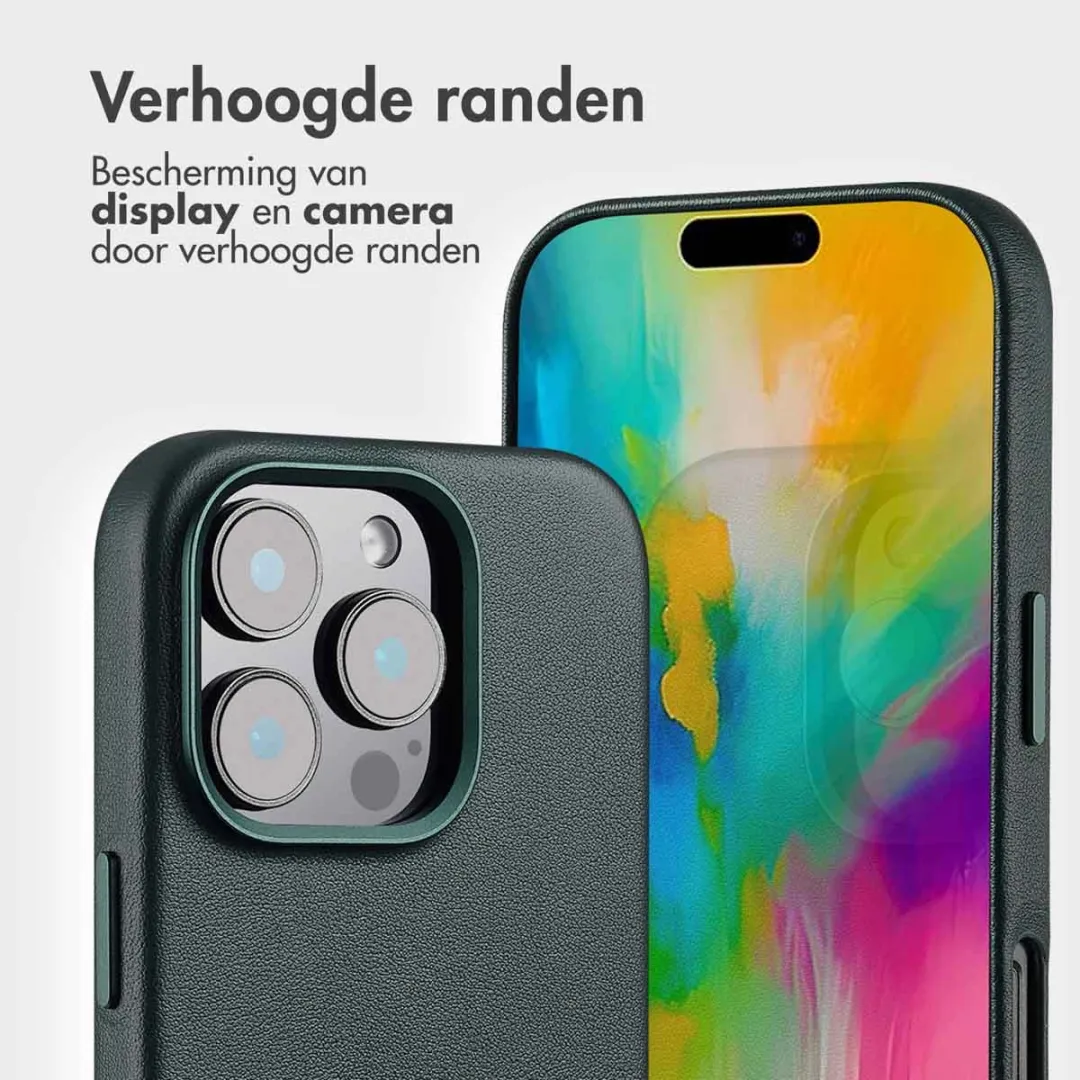 Accezz Hoesje iPhone 16 Pro - Leather Bookcase 2-in-1 - 3 Pasjes - Cedar Green