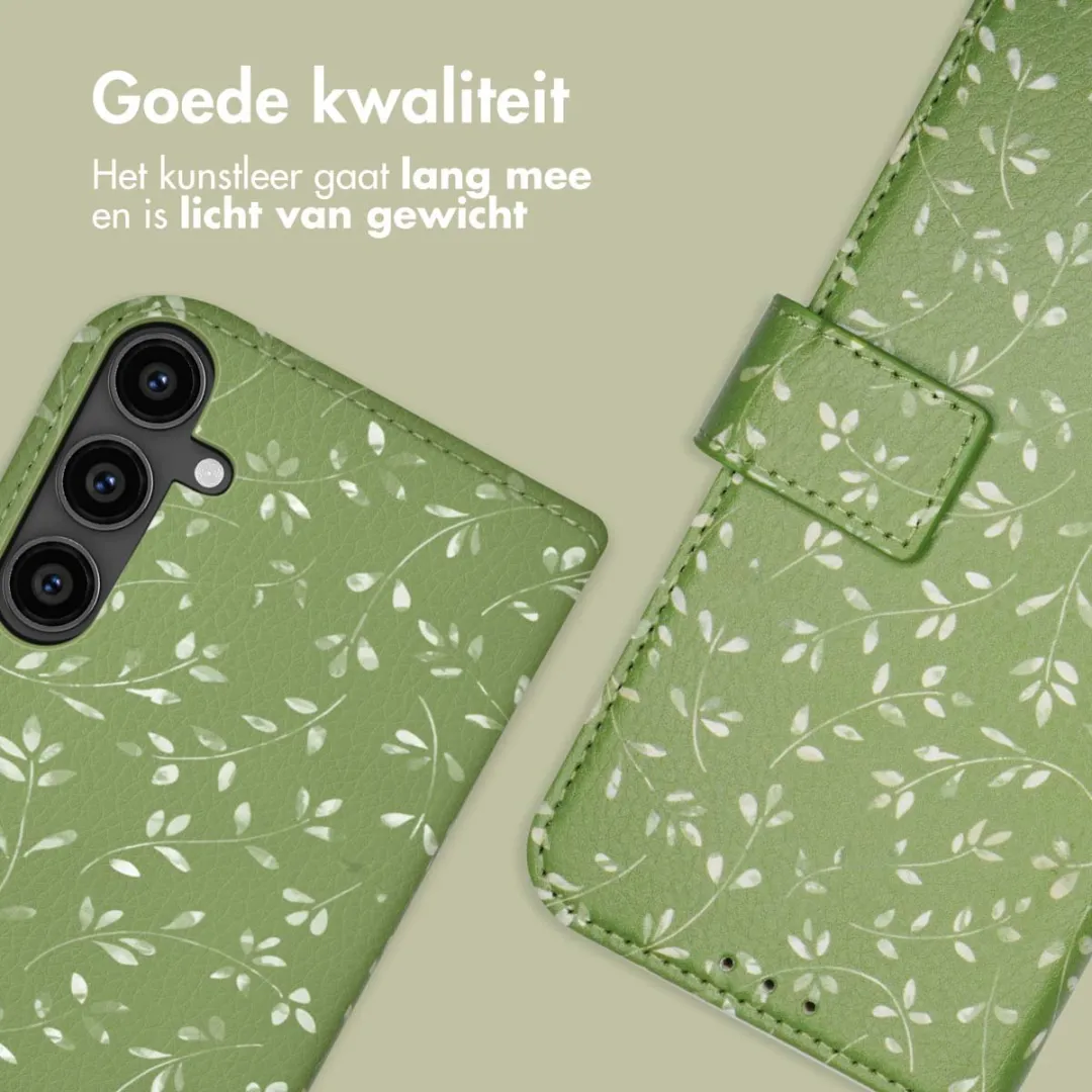 Imoshion Samsung Galaxy S23 FE Hoesje Green Flowers - 3 Pasjes