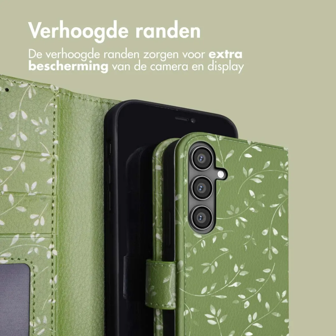 Imoshion Samsung Galaxy S23 FE Hoesje Green Flowers - 3 Pasjes