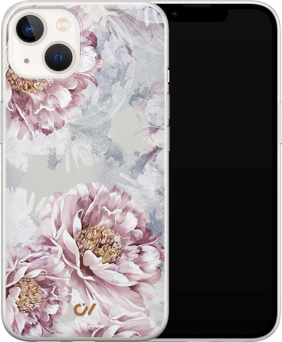 Casevibes Hoesje iPhone 13 Floral Print Beige