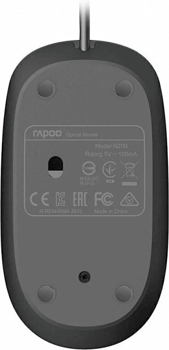 Rapoo N200 Optische Muis - Zwart - afbeelding 6 van 6