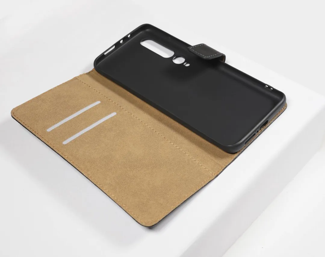 BMAX Leren Book Case Hoesje BMAX984580 - Xiaomi Mi 10 - 2 Pasjes - Zwart