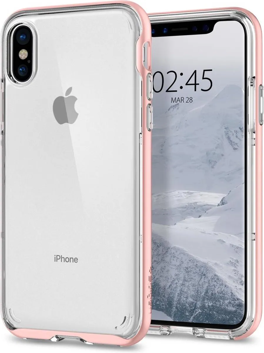 Spigen Neo Hybrid Crystal iPhone Xs Hoesje - Roségoud - 057CS22173