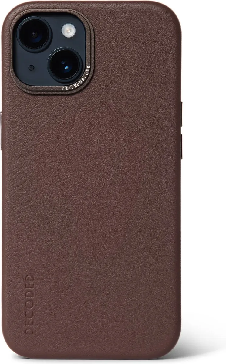 Decoded Leren Back Cover D23IPO14MBC1CHB - iPhone 14 Plus - Donker Bruin