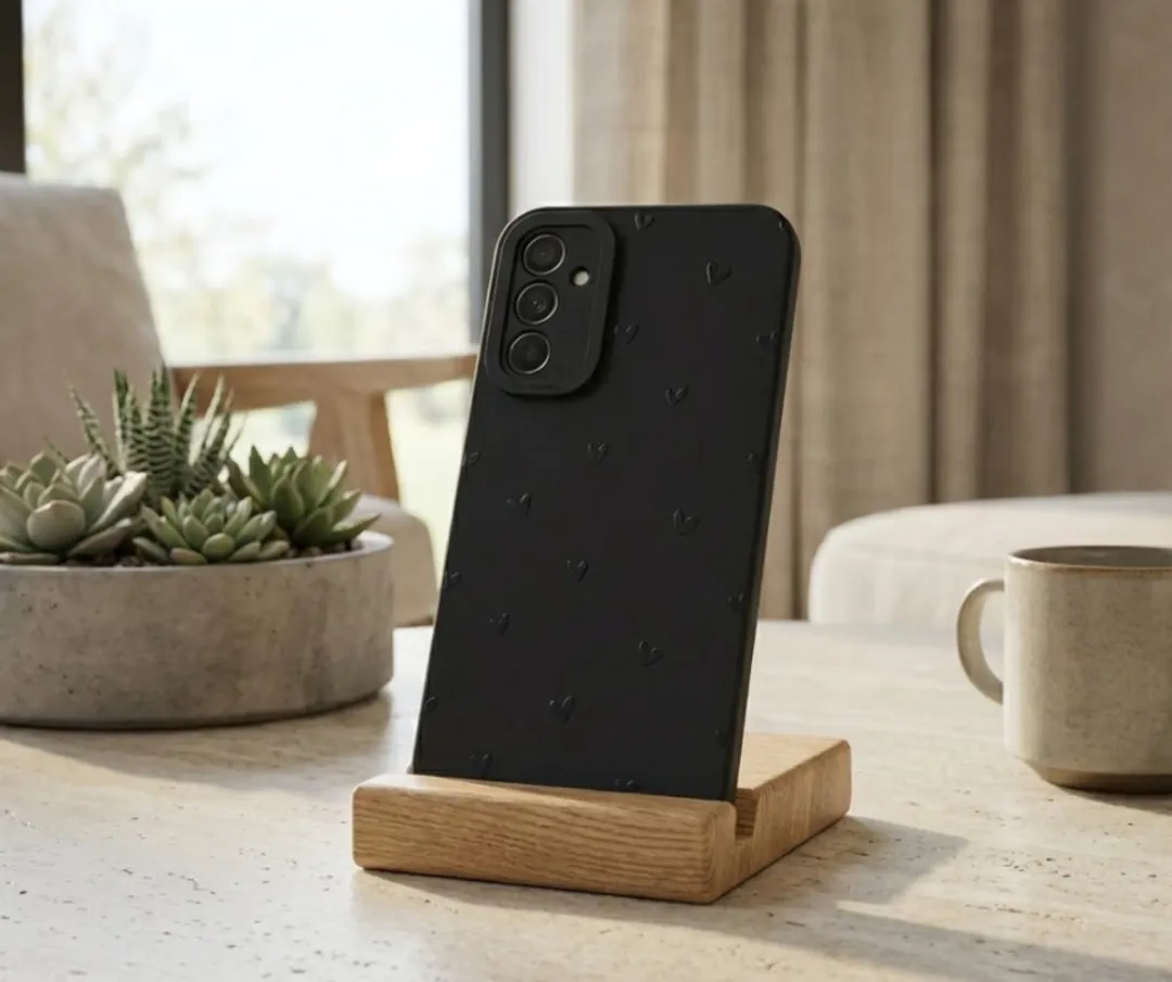 NUVEX Hoesje Samsung Galaxy S24 Mat Zwart - Hartjes Design