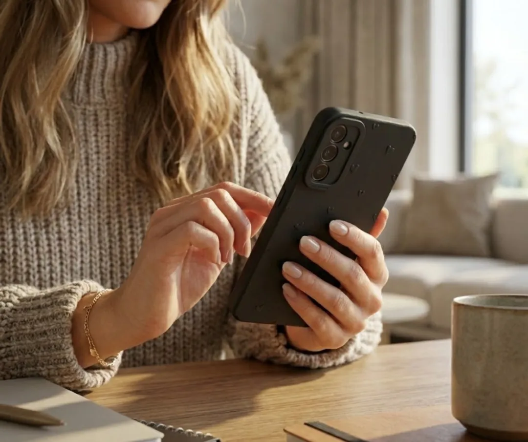 NUVEX Hoesje Samsung Galaxy S24 Mat Zwart - Hartjes Design