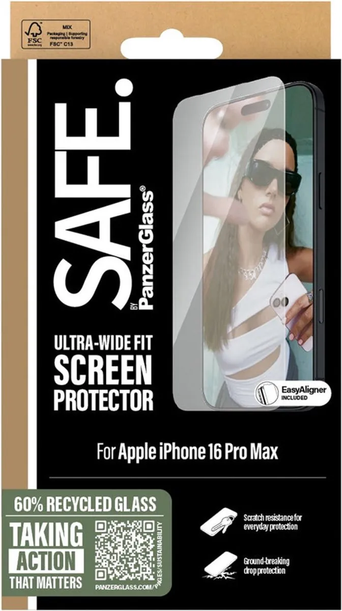 PanzerGlass SAFE iPhone 16 Pro Max Screenprotector - Case Friendly