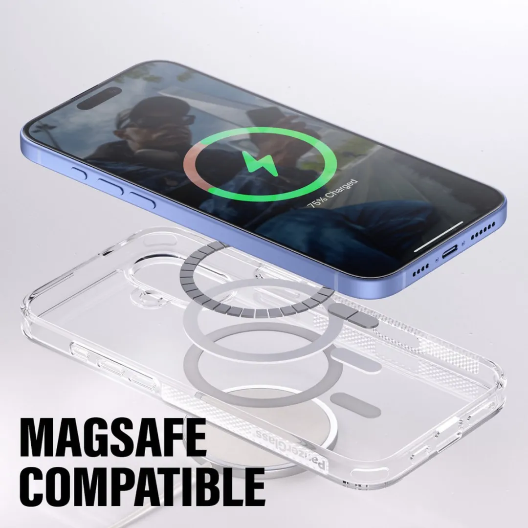 PanzerGlass iPhone 16 Plus HardCase - Transparant Wit - MagSafe 1293