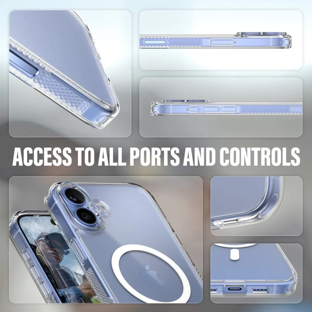 PanzerGlass iPhone 16 Plus HardCase - Transparant Wit - MagSafe 1293