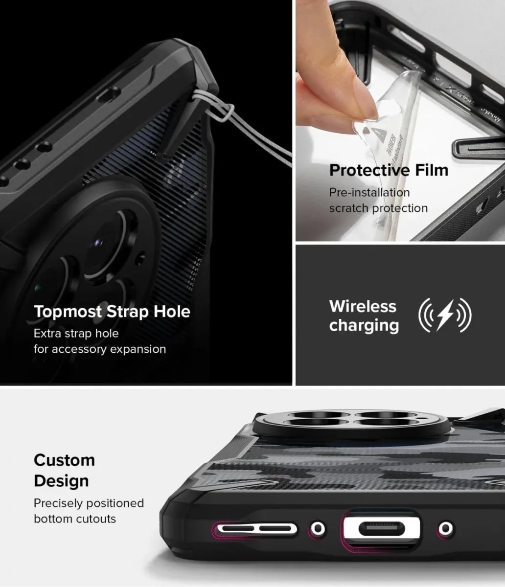 Ringke Fusion X Hoesje OnePlus 13 - Camo Zwart - afbeelding 6 van 6