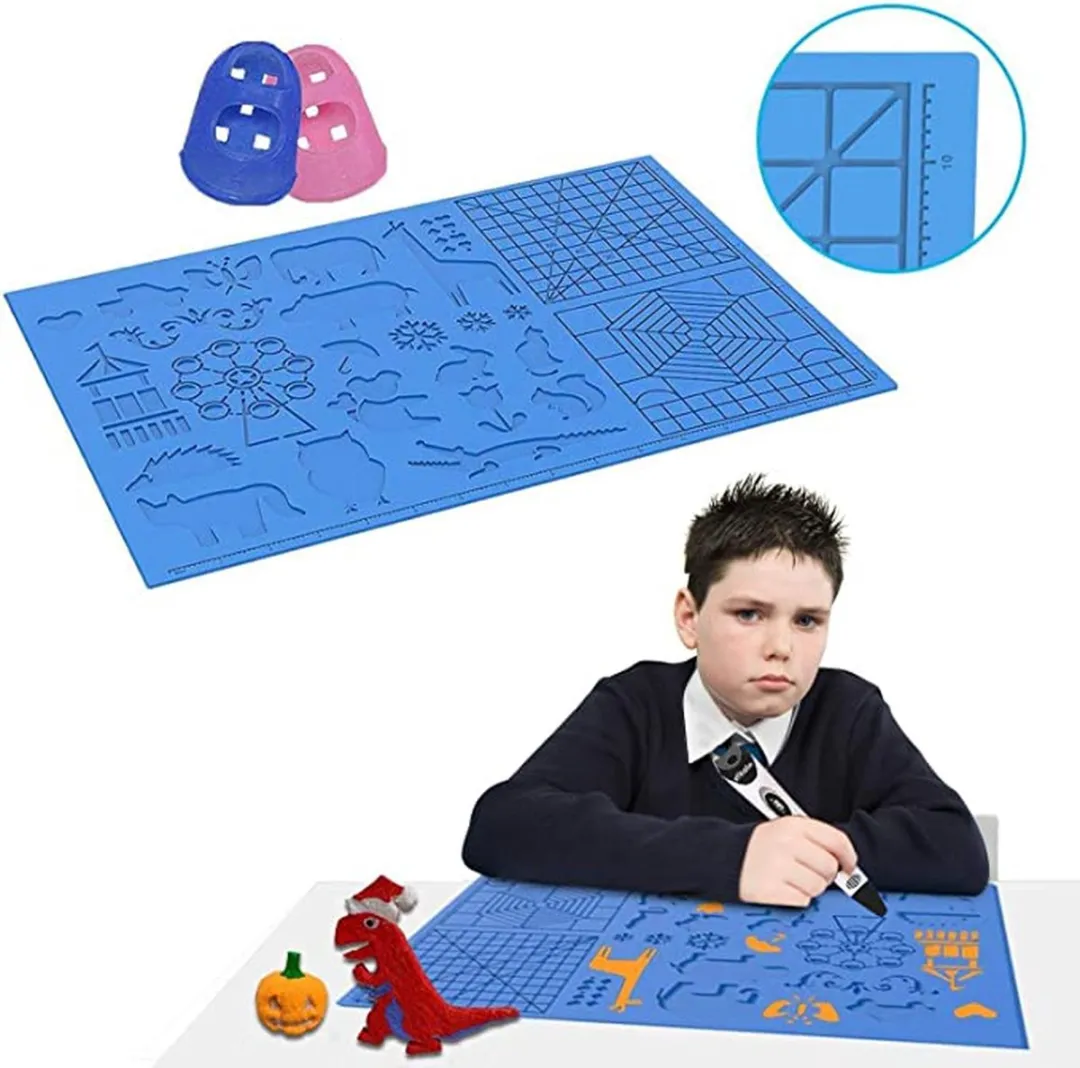 Fits4Kids 3D Pen Tekenmat XXL Blauw - Starterspakket