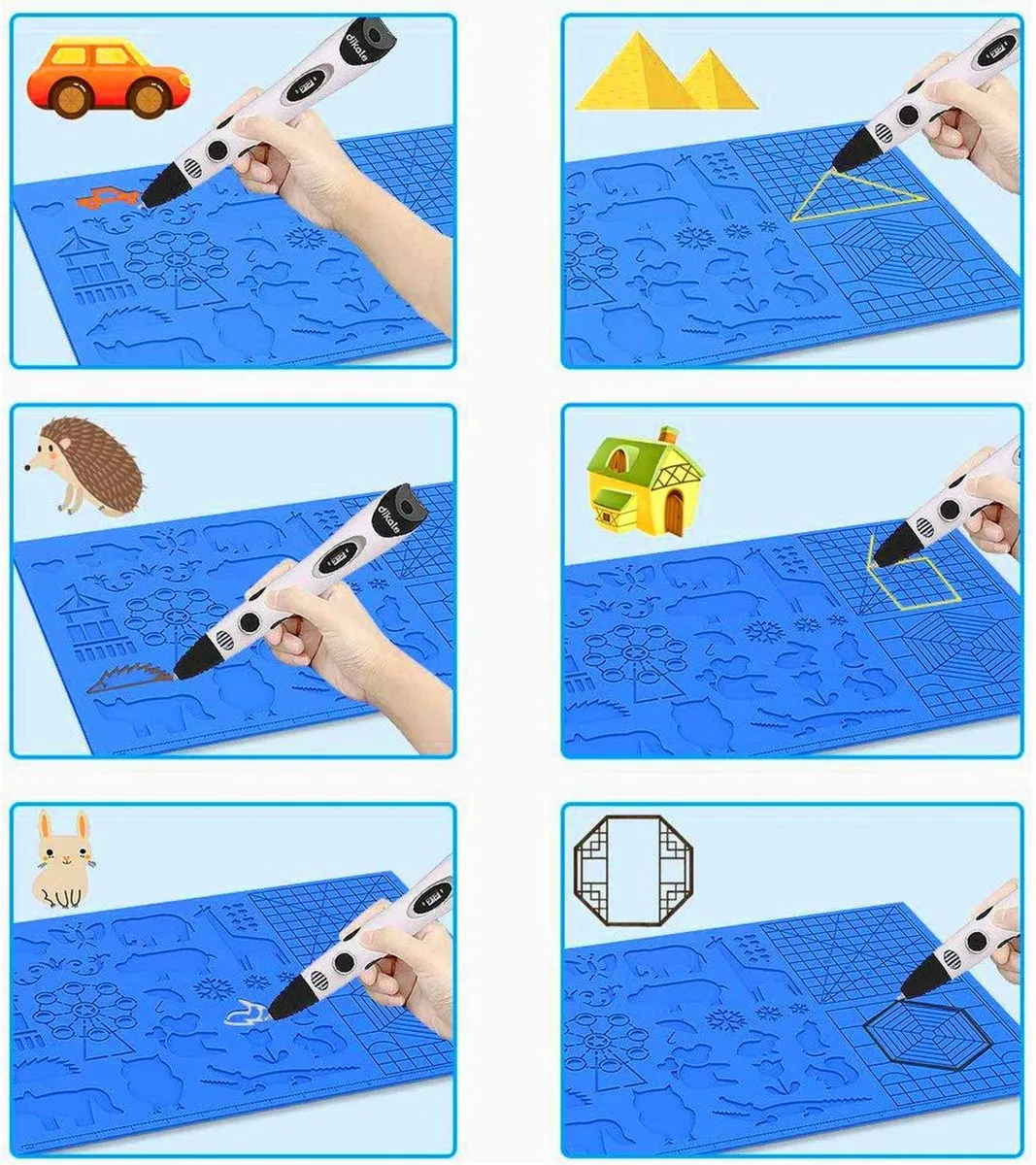 Fits4Kids 3D Pen Tekenmat XXL Blauw - Starterspakket