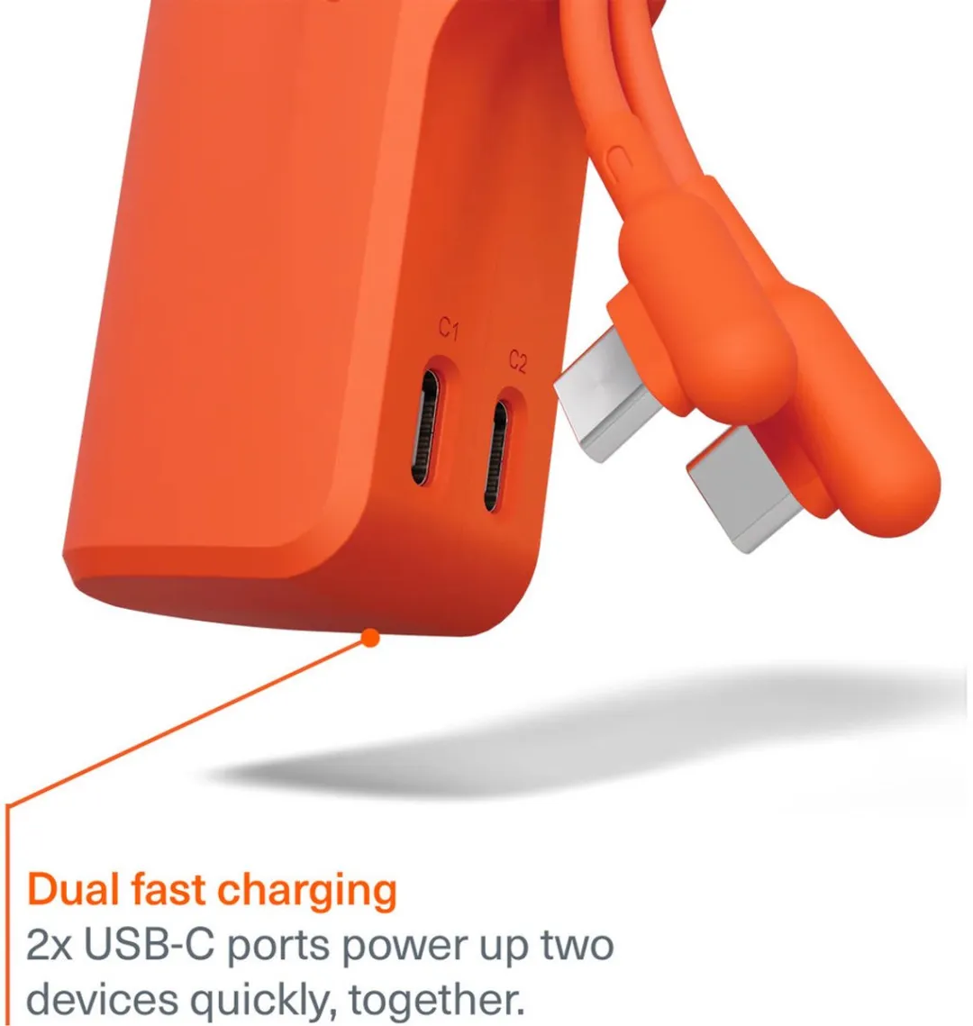 Cygnett Thumboost 5K Powerbank CY5358PBCHE - 5.000mAh - 20W - Oranje - afbeelding 6 van 6