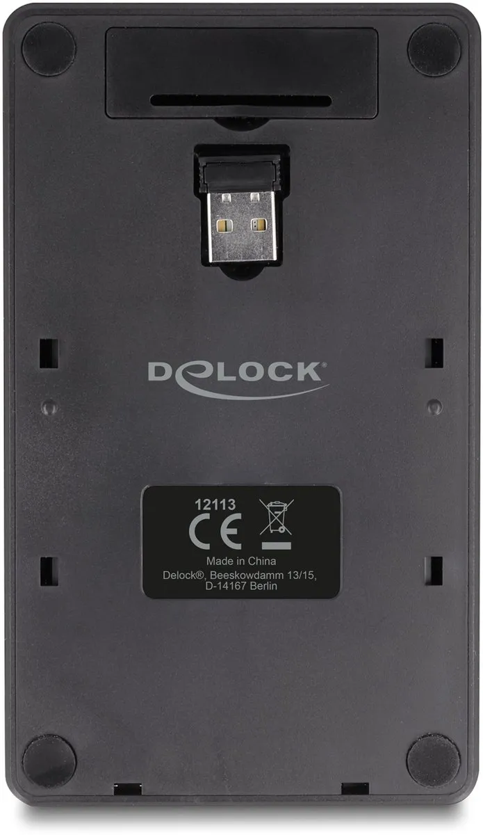 Delock 12113 USB Numeriek Toetsenbord - Draadloos 2.4GHz - Zwart