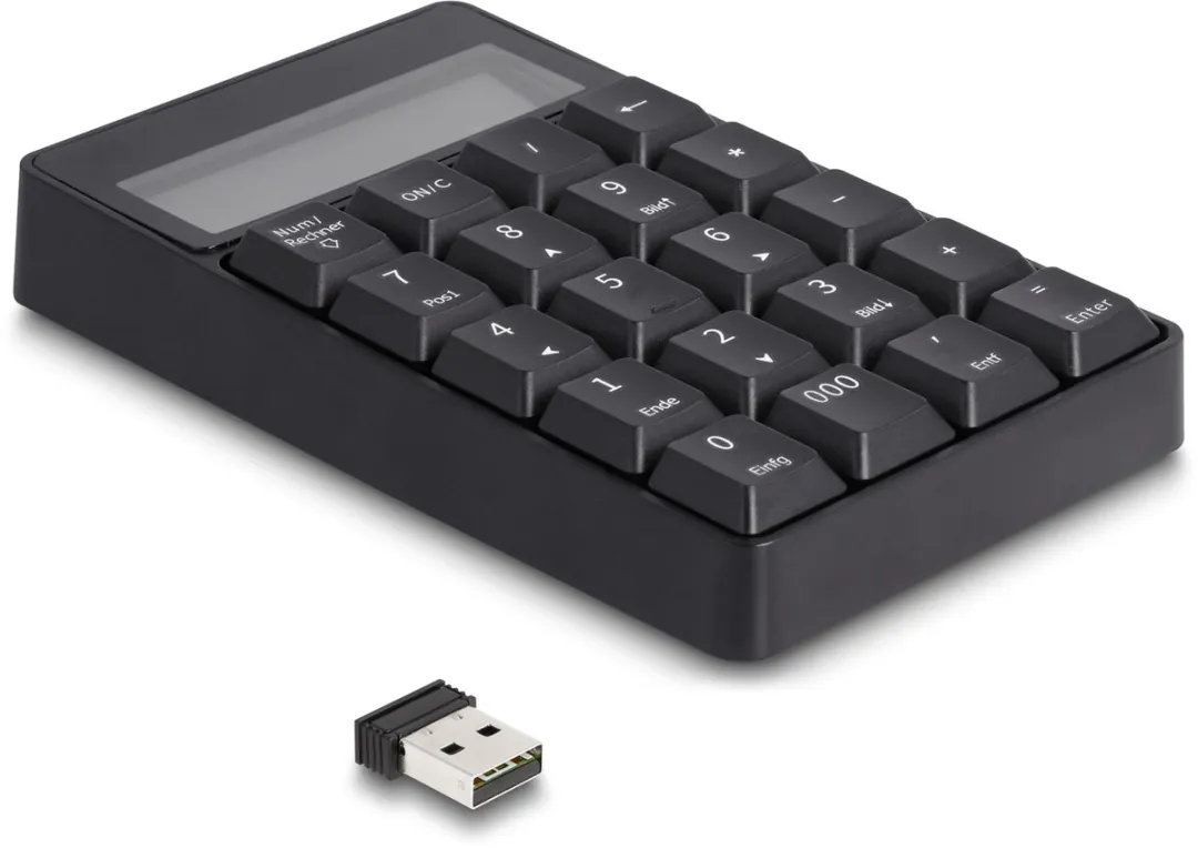 Delock 12113 USB Numeriek Toetsenbord - Draadloos 2.4GHz - Zwart - afbeelding 6 van 6