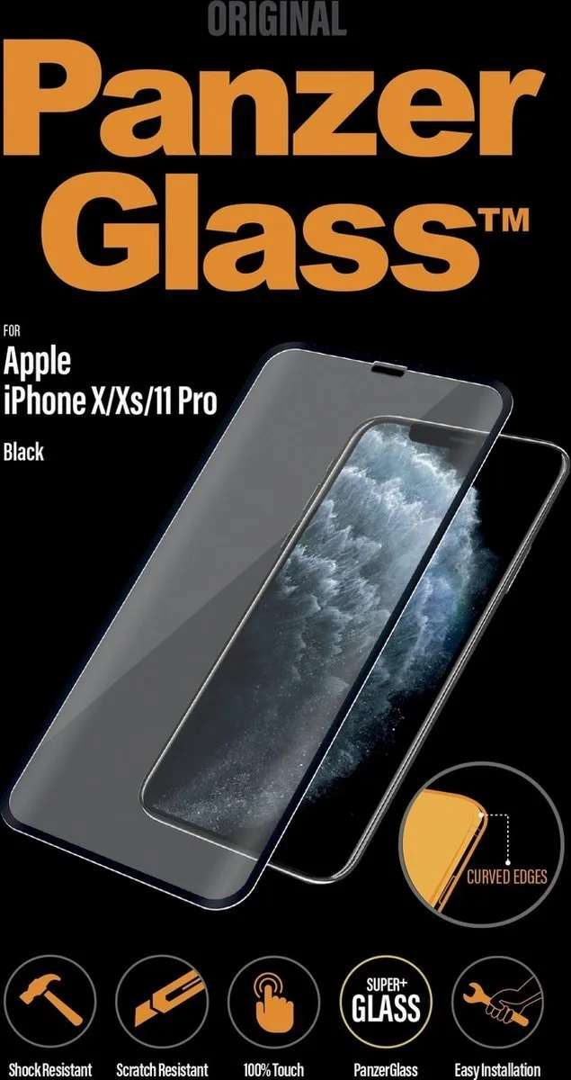 PanzerGlass iPhone X/Xs/11 Pro Schermbeschermer - Zwart