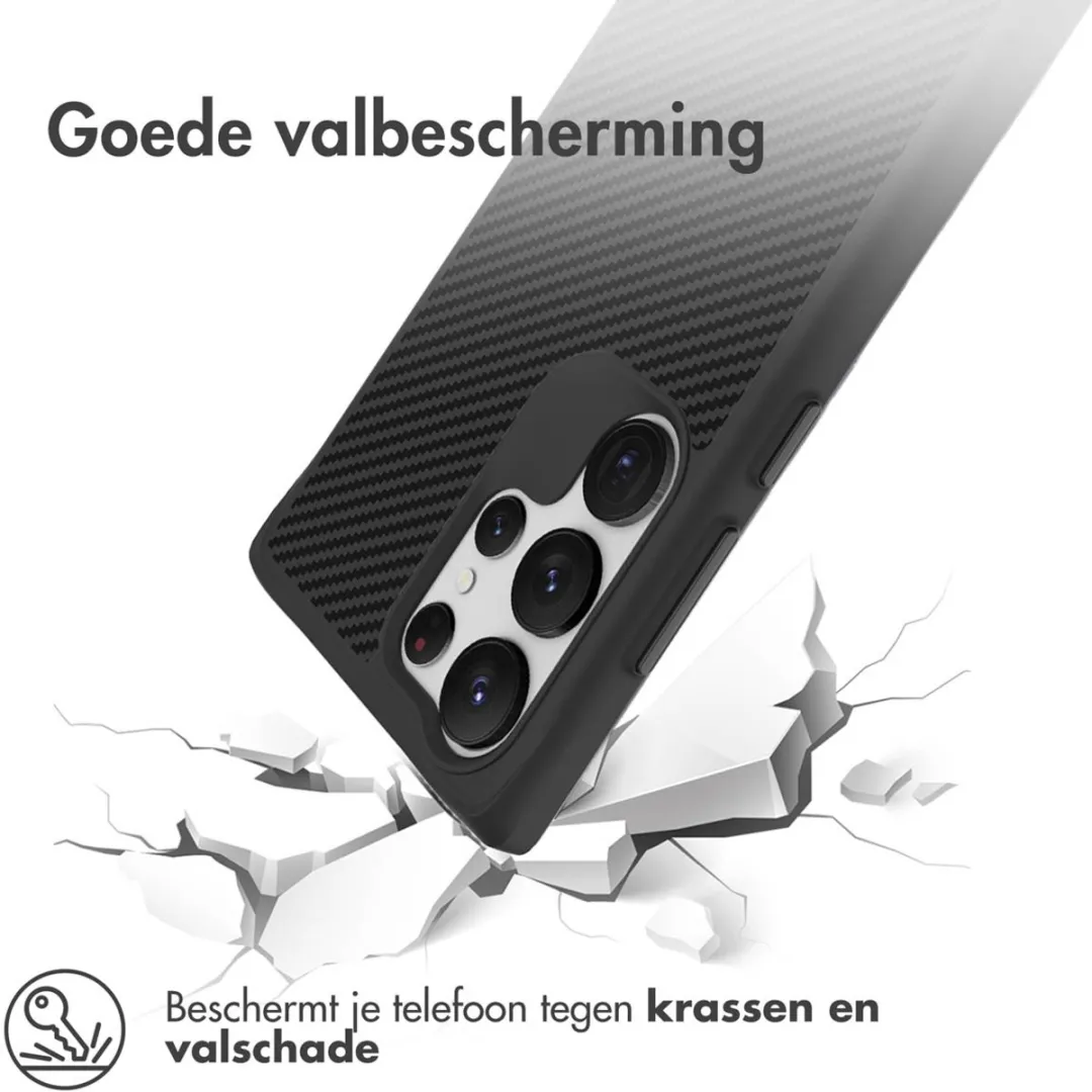 Imoshion Hybrid Carbon Hoesje Samsung Galaxy S23 Ultra - Zwart