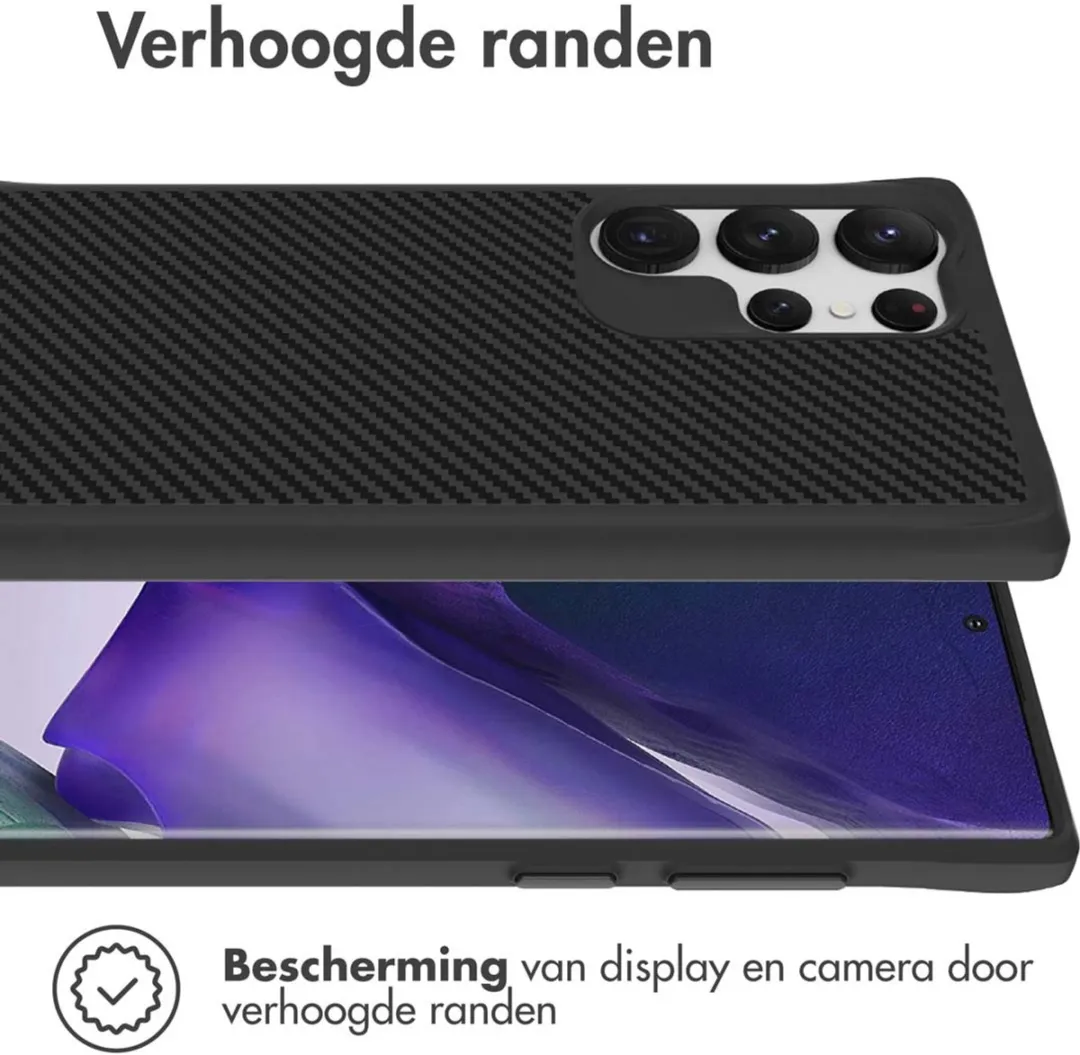 Imoshion Hybrid Carbon Hoesje Samsung Galaxy S23 Ultra - Zwart
