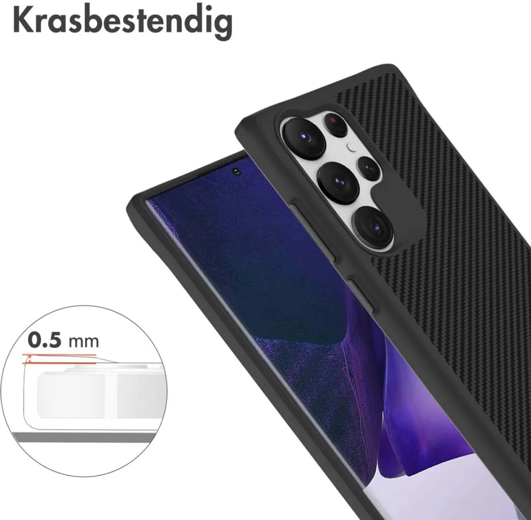 Imoshion Hybrid Carbon Hoesje Samsung Galaxy S23 Ultra - Zwart