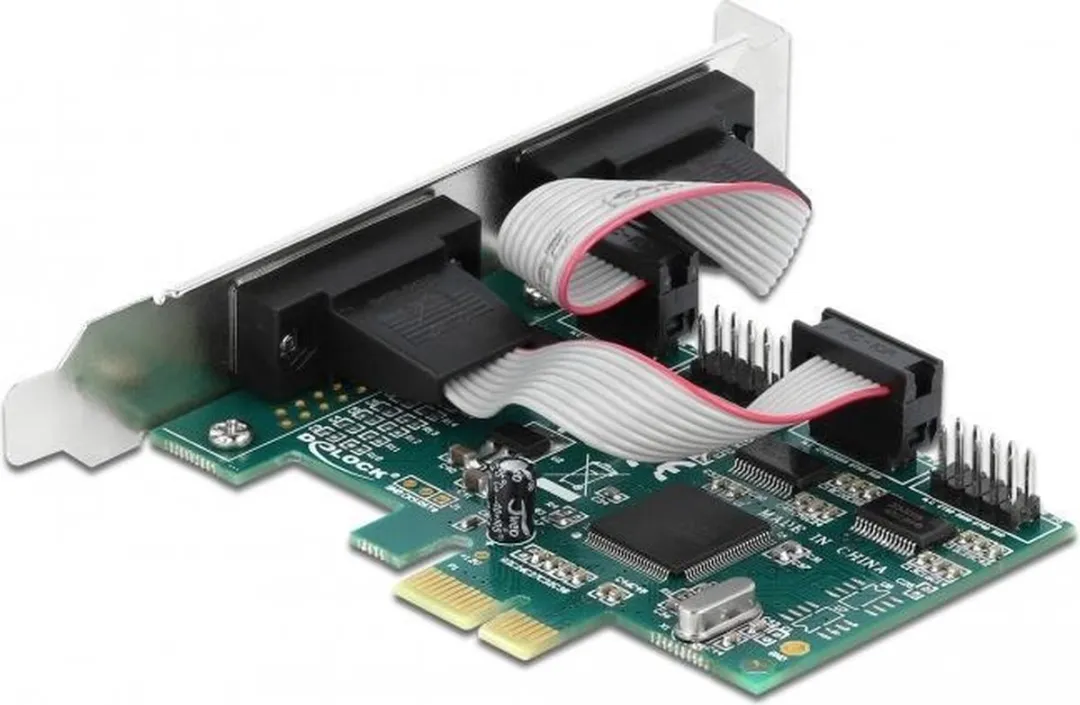 Delock PCIe Kaart 4x RS-232 - Groen