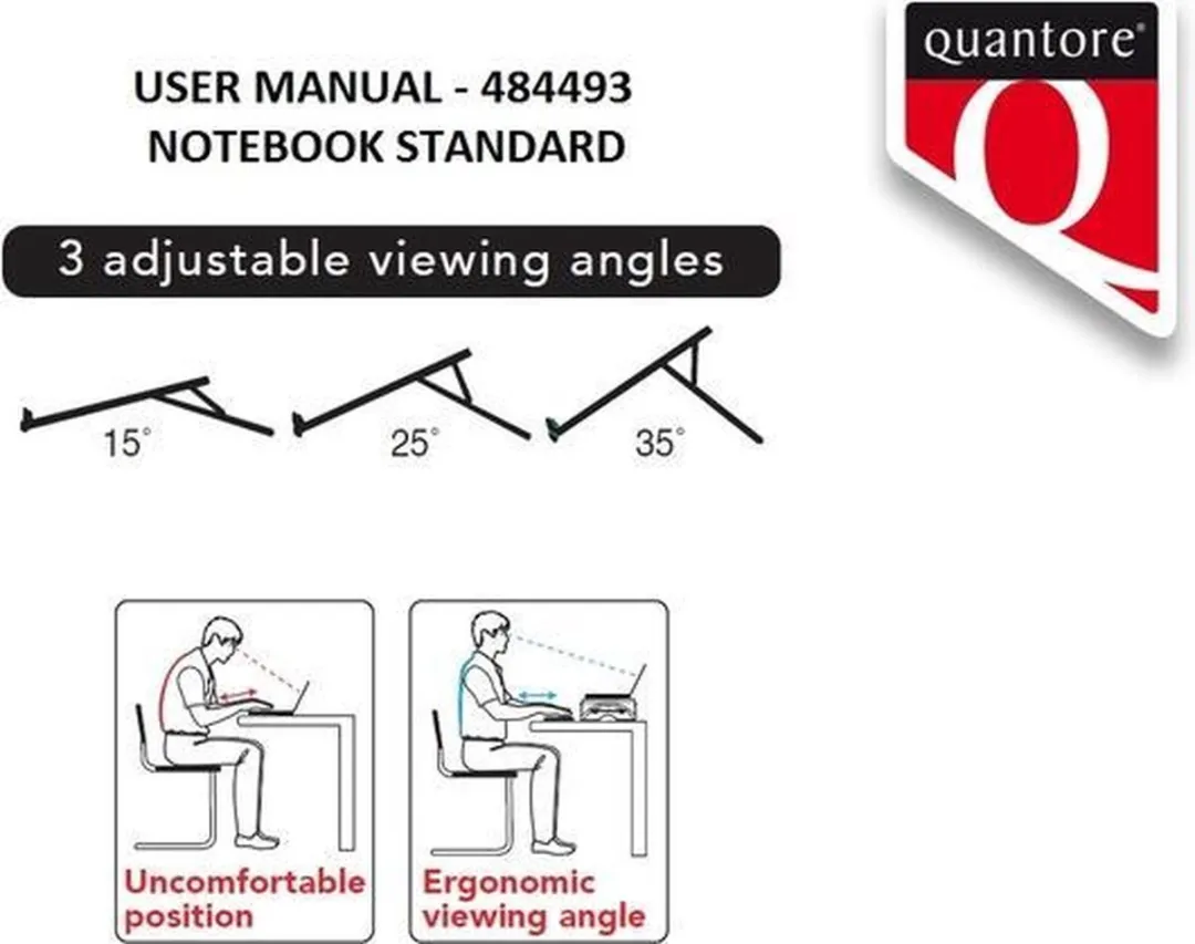 Quantore Verstelbare Laptopstandaard 484493 - Antraciet