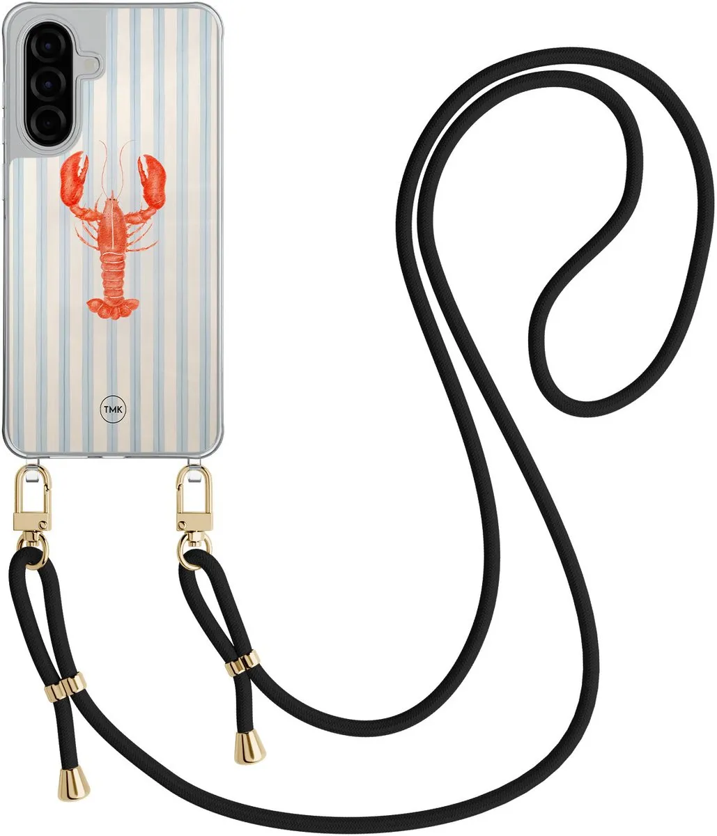 Casevibes Telefoonhoesje Samsung A57 - Blauw Crossbody - Kreeft Ketting