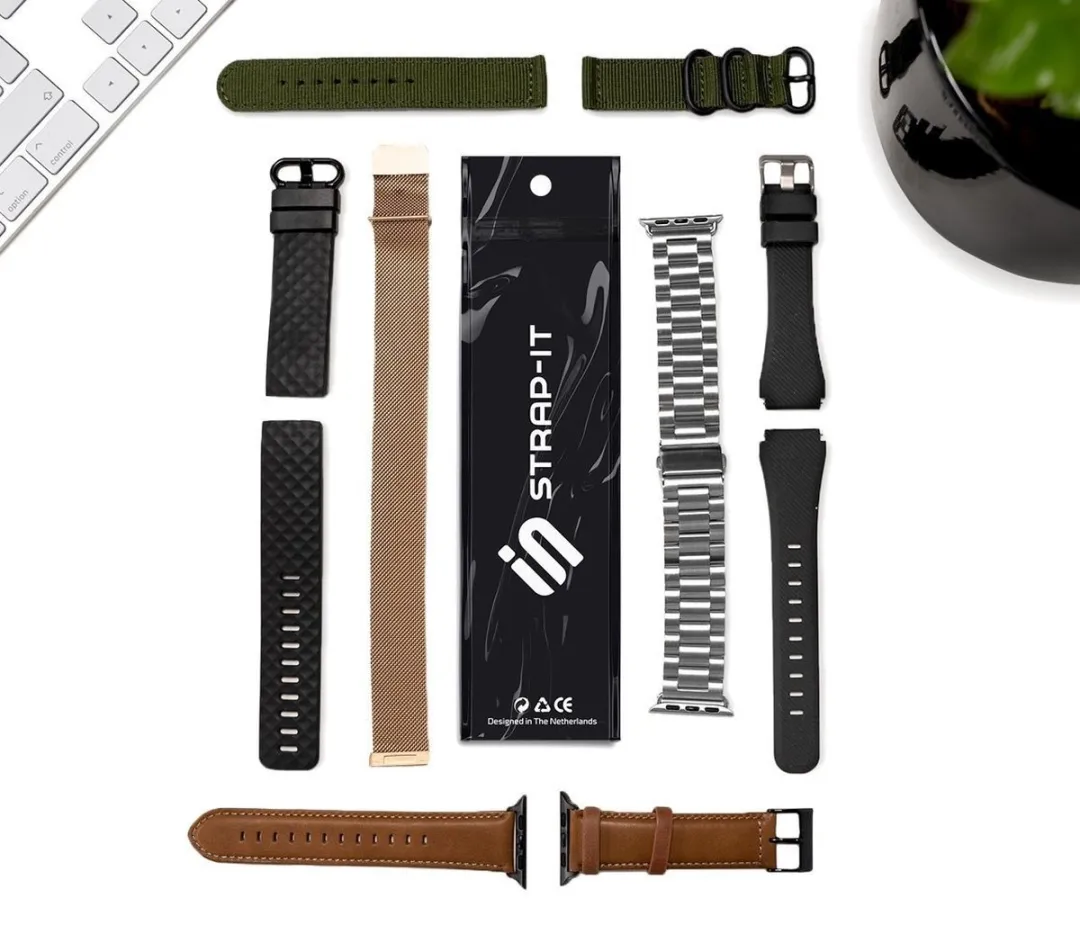 Gear4 Braided Nylon Smartwatchband - Apple Watch 42-45mm - Grijs/Zwart