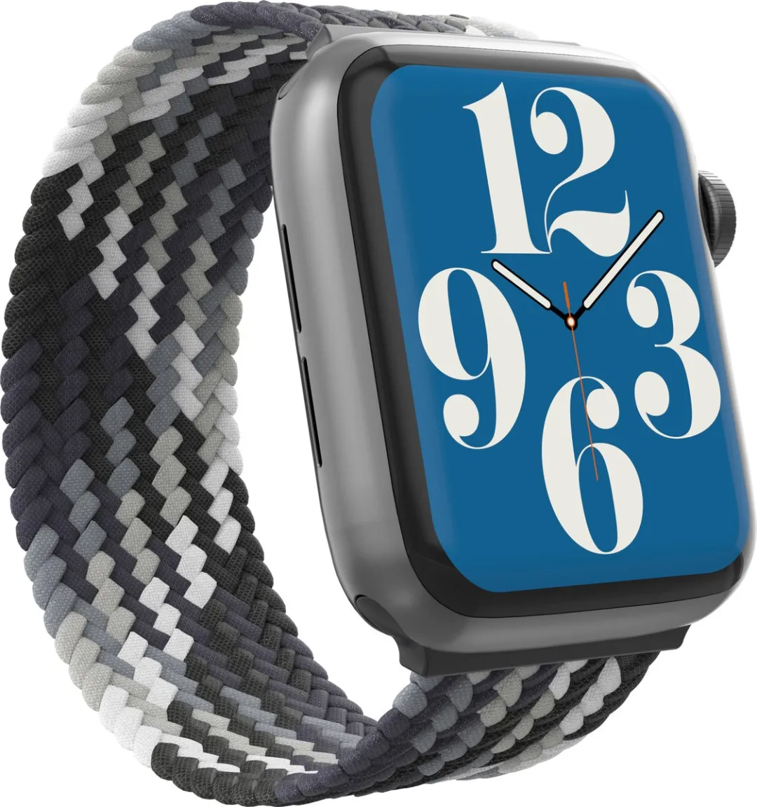 Gear4 Braided Nylon Smartwatchband - Apple Watch 42-45mm - Grijs/Zwart