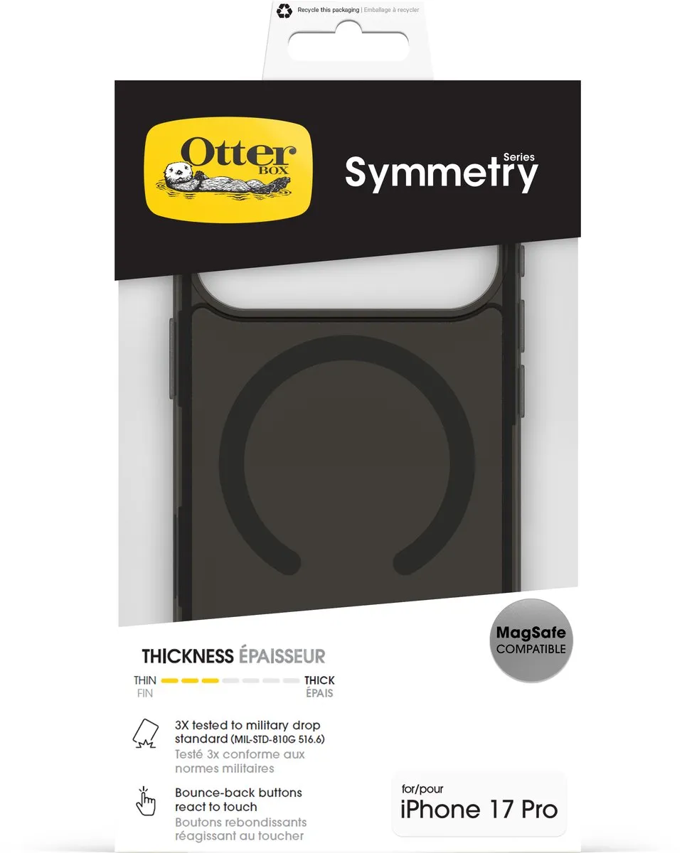 OtterBox Symmetry Clear MagSafe iPhone 17 Pro - Zwart/Transparant