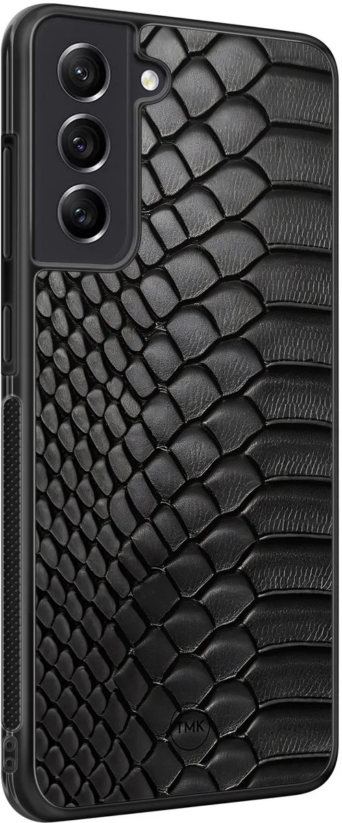 Casevibes S/S21FE/B/019 Hoesje Samsung Galaxy S21 FE - Zwart - Slangenprint