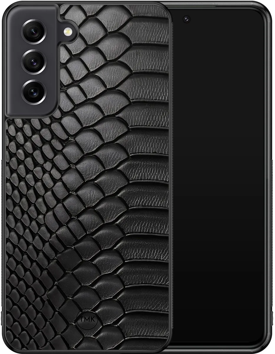 Casevibes S/S21FE/B/019 Hoesje Samsung Galaxy S21 FE - Zwart - Slangenprint