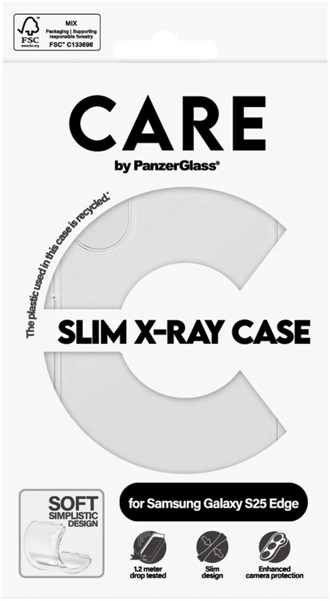 PanzerGlass Care Mode Röntgenhoesje Samsung Galaxy S25 - Zwart