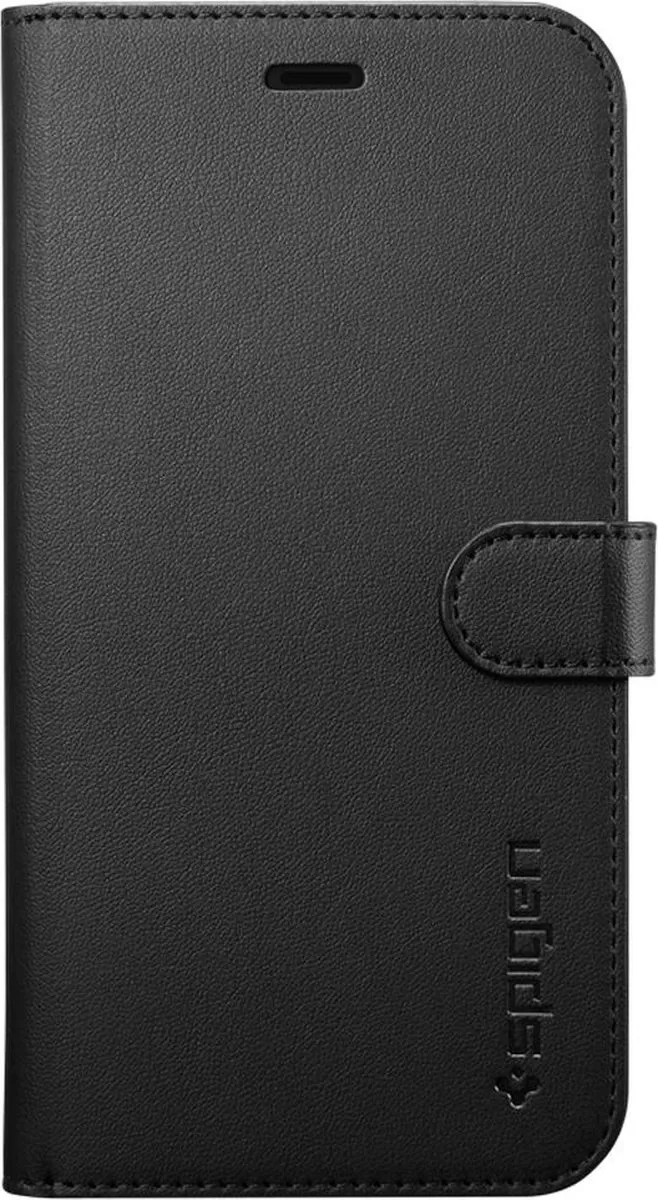 Spigen Wallet S Flip Hoesje iPhone X - 3 Pasjes - Zwart