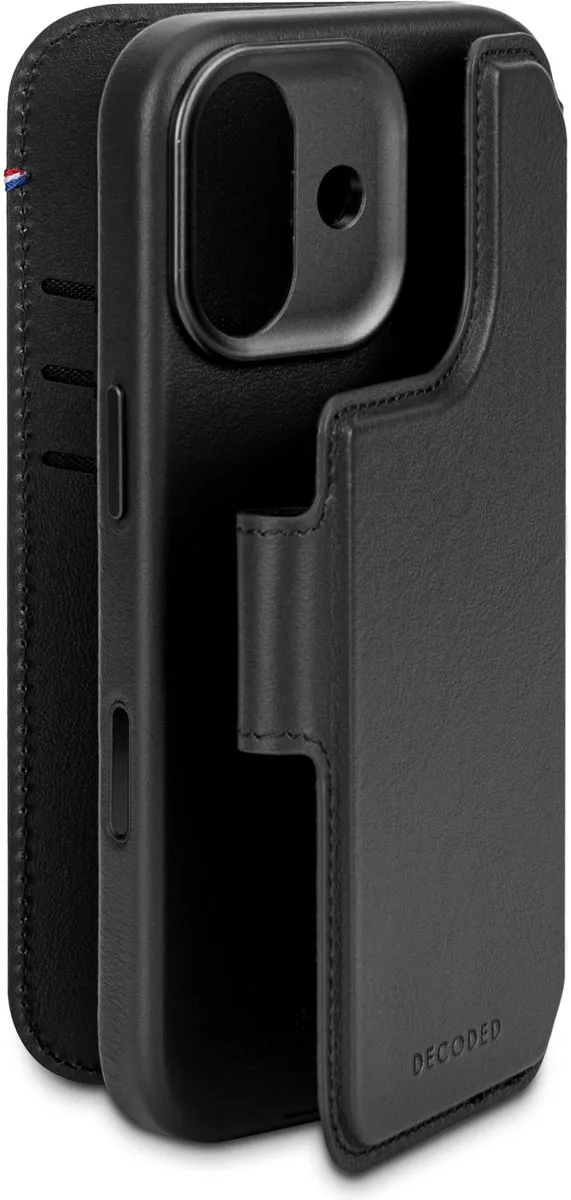Decoded 2-in-1 Wallet Hoesje iPhone 17 - Premium ECCO Leer - Zwart