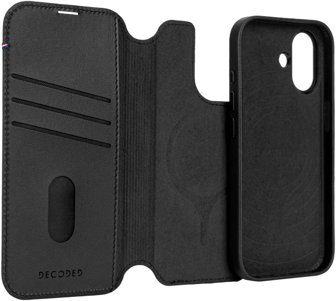 Decoded 2-in-1 Wallet Hoesje iPhone 17 - Premium ECCO Leer - Zwart