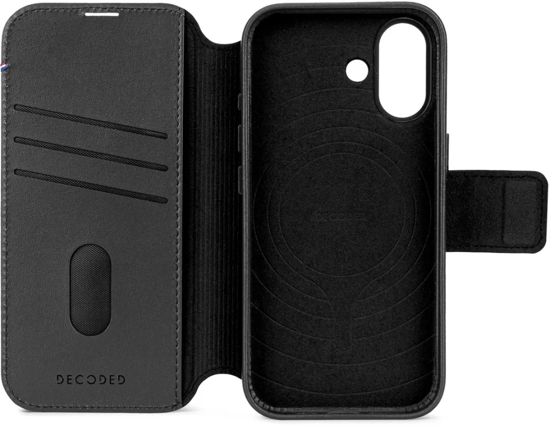 Decoded 2-in-1 Wallet Hoesje iPhone 17 - Premium ECCO Leer - Zwart