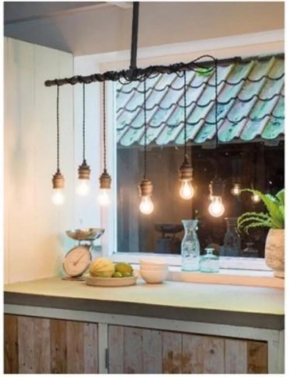 Lumineo Industriele Hanglamp 6x - 108cm - Donkergrijs