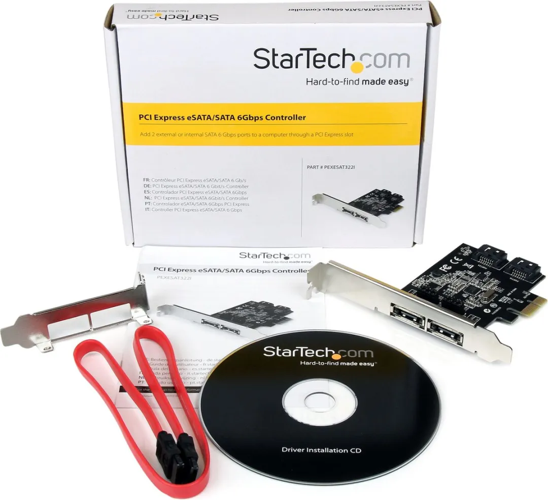 Startech PEXESAT322I PCIe SATA Controller Kaart - 2 Poorten