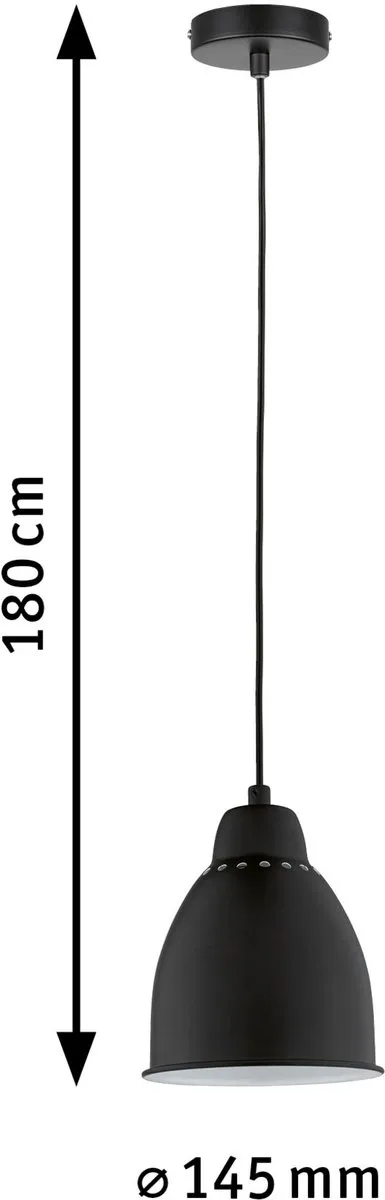 Paulmann Neordic Hanglamp Hilla E27 40W - Zwart