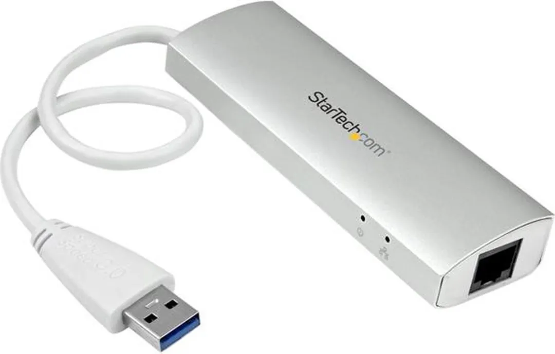 Startech ST3300G3UA USB 3.0 Hub 3 Poorten - Gigabit Ethernet - Multicolor