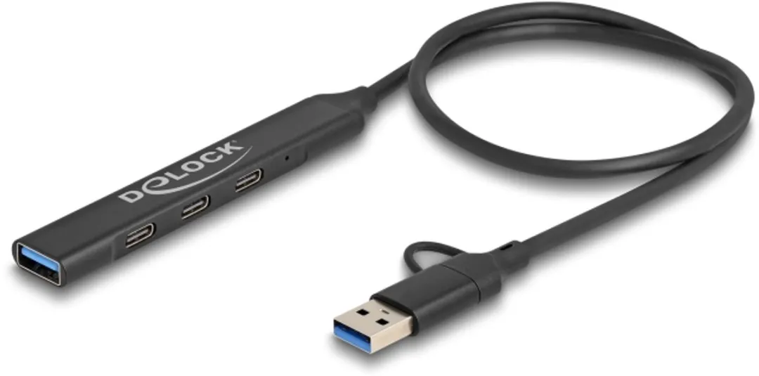 Delock 64272 USB 3.2 Gen 1 Type-C Hub 5Gbit/s - Zwart
