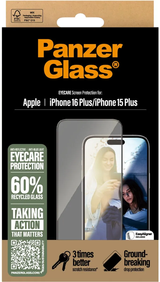 PanzerGlass EyeCare Screen Protector iPhone 16 Plus