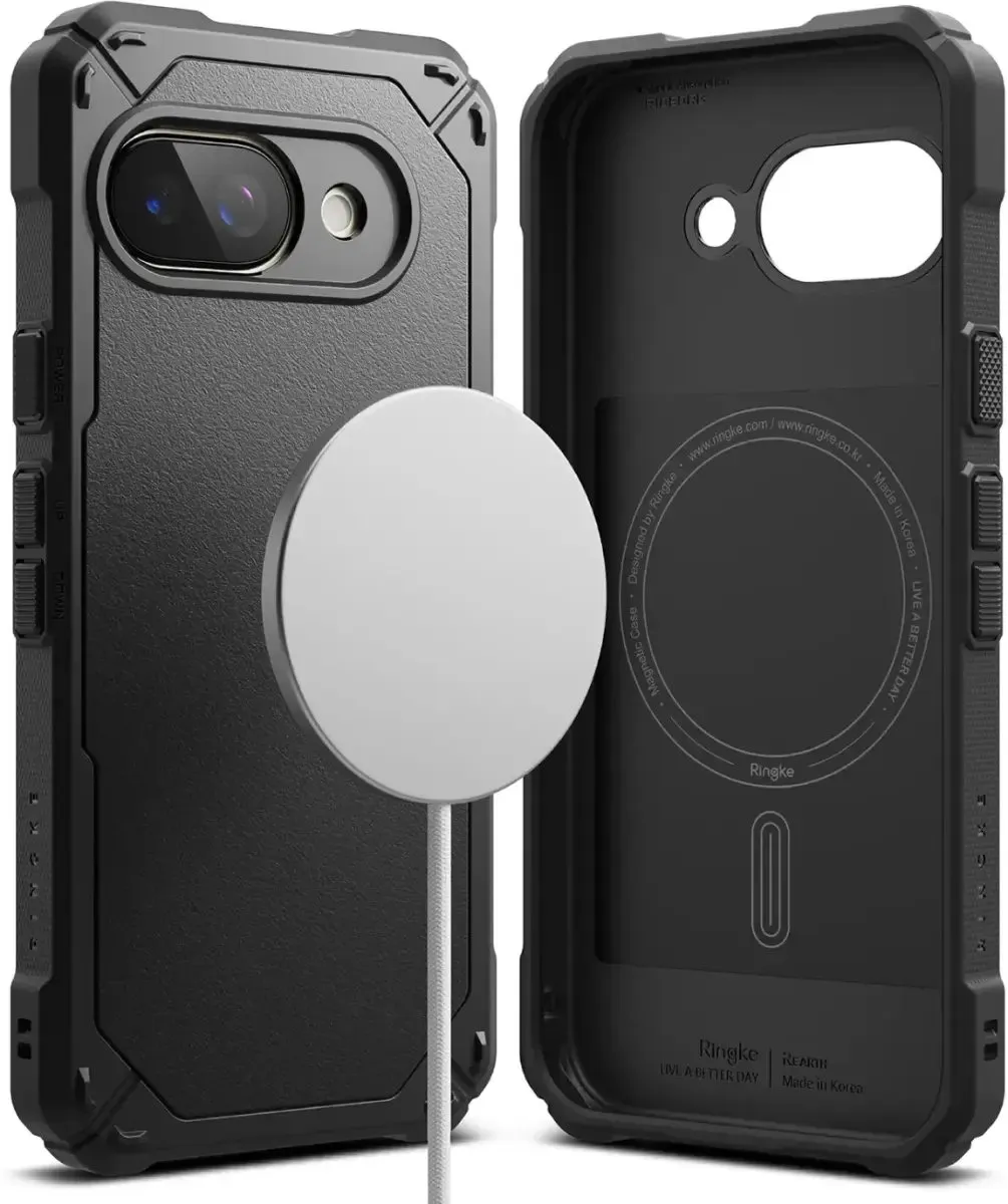 Ringke Rugged Gear Magnetic Hoesje Google Pixel 9a - MagSafe/Qi2 - Zwart