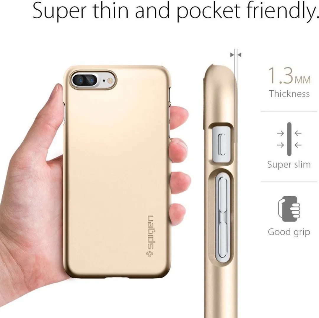 Spigen Thin Fit Case iPhone 7 Plus/8 Plus - Goud - afbeelding 6 van 6