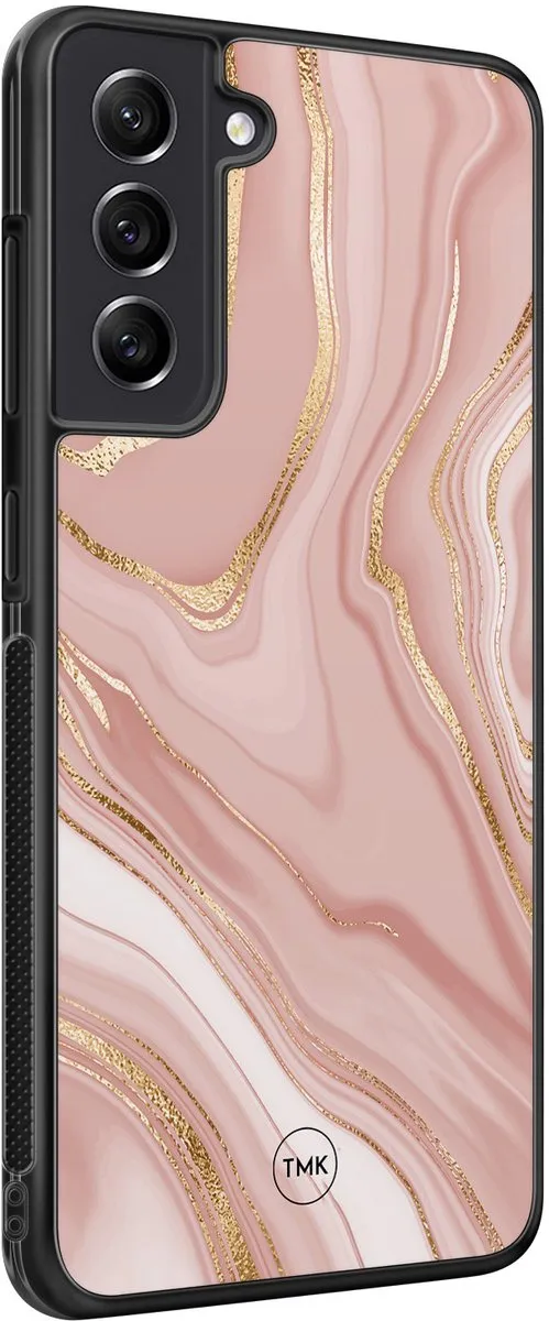 Casevibes S21FE/B/012 Hoesje Samsung Galaxy S21 FE - Roze Marble