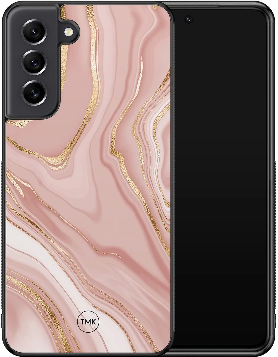 Casevibes S21FE/B/012 Hoesje Samsung Galaxy S21 FE - Roze Marble