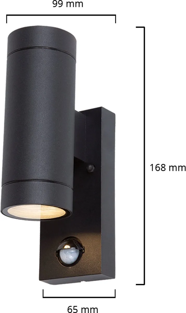 Lybardo Buitenlamp met Bewegingssensor GU10 - Zwart