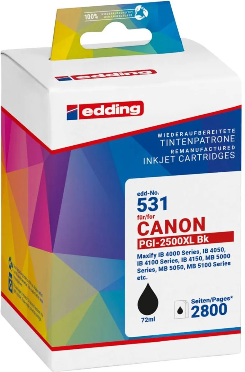 edding Inktcartridge 18-531 - Zwart - 2500 pagina's
