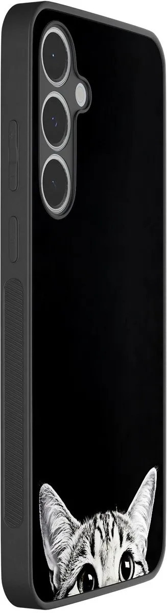 Casevibes Samsung Galaxy S24 FE Hoesje - Zwart - Kat Kiekeboe