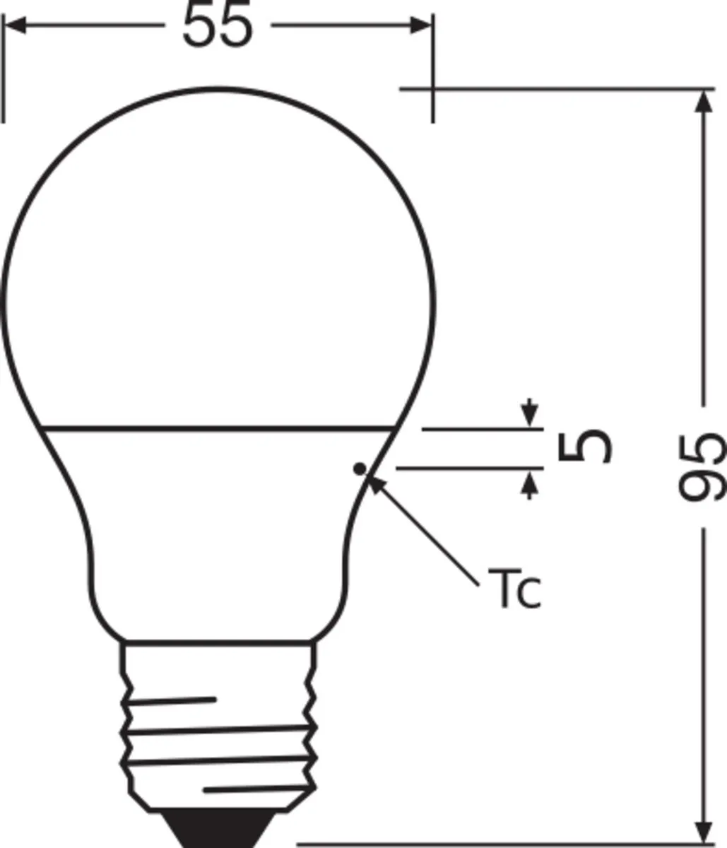 Osram Parathom Classic LED E27 Peer Mat 4.9W - 470lm - Rookglas - afbeelding 4 van 4